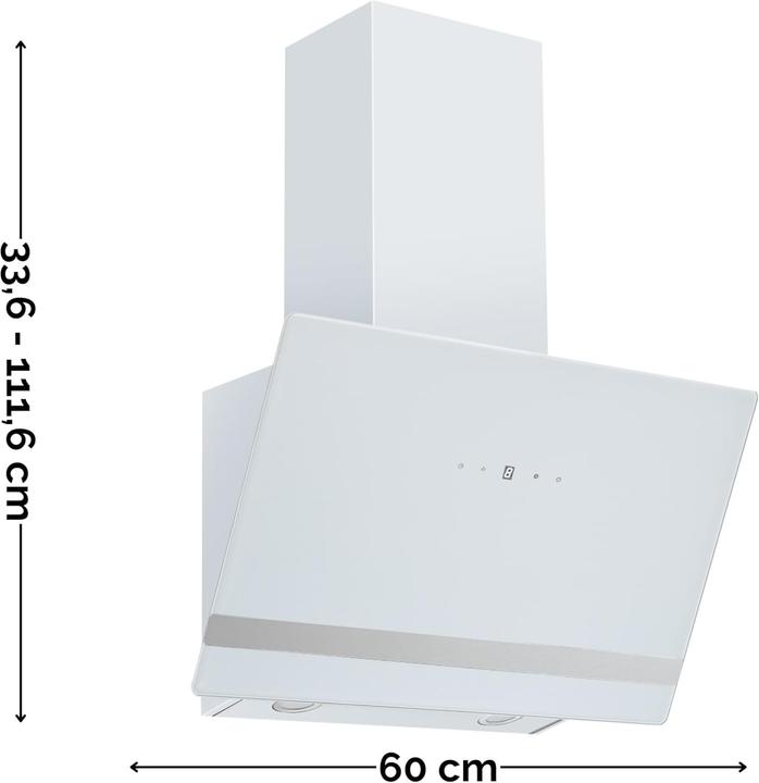 Actual product image PKM S21-60AWTH Cooker bonnet white Range bonnet 60cm Inclined bonnet (Wall hood)
