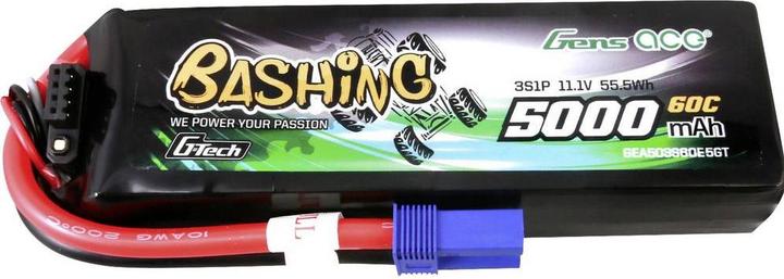 Gens Ace Batteria GensAce G-Tech LiPo 5000mAh 11.1V 60C 3S1P, spina EC2 (11.10 V, 5000 mAh)