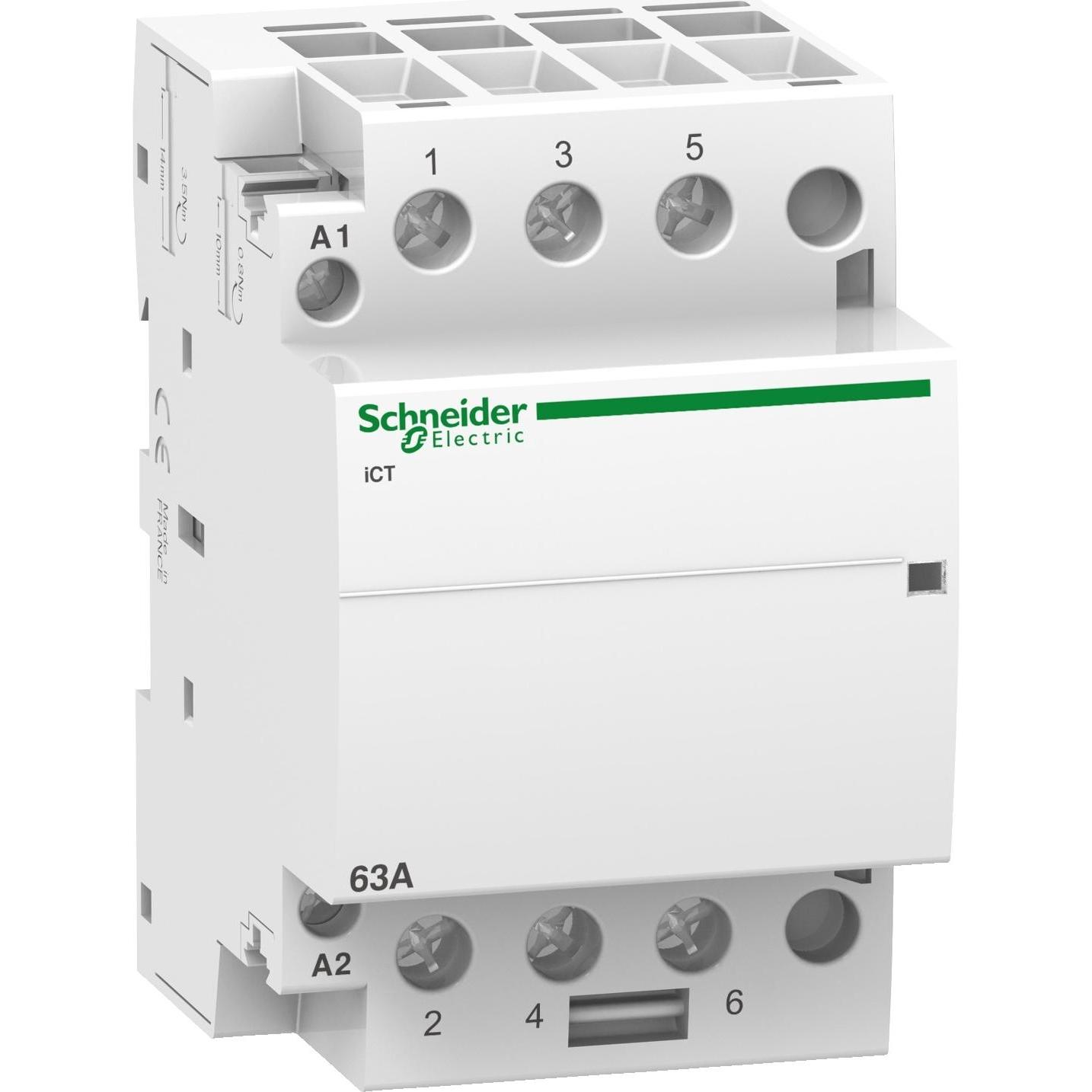 Schneider Electric SE A9C20663 Inst.SchÃ¼tz iCT 3S 63A 220-240VAC 60HZ, Relais