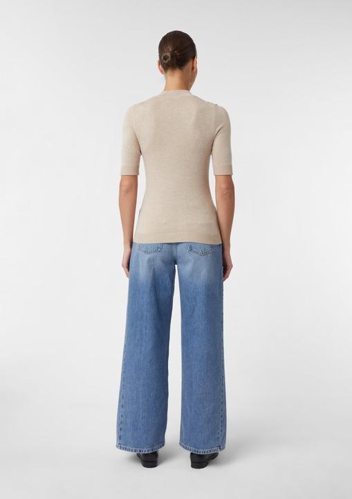 Produktbild Comma Strickpullover Kurzärmeliger Feinstrickpullover mit angedeutetem Stehkragen- (46)