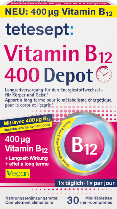 Produktbild Tetesept Vitamin B12 (30 Stück, Tabletten, 19 g)