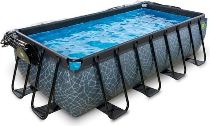 Exit Premium rectangular frame pool 400x200x100 cm with sun canopy and sand filter pump (400 x 200 cm)