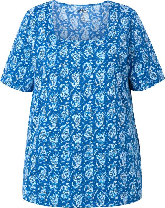 Produktbild Ulla Popken T-Shirt, gemustert, A-Linie, Carree-Ausschnitt, Halbarm (56)