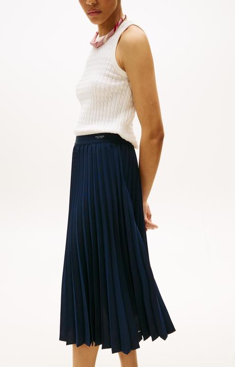 Produktbild Tommy Hilfiger Fluid Pleated Pull On Midi Skirt (42)