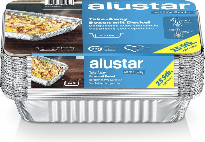Immagine prodotto Alustar Stampo in alluminio con coperchio in cartone 910 ml (25 x)