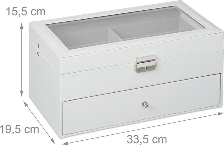 Immagine prodotto Relaxdays Scatola per occhiali bianca 33,5 x 19,5 x 15,5 cm