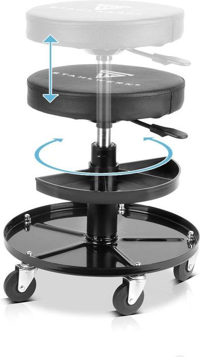 Produktbild Stahlwerk Werkstatthocker WRH-295 ST mit 130 kg Tragkraft Werkstattsitz (1 x)