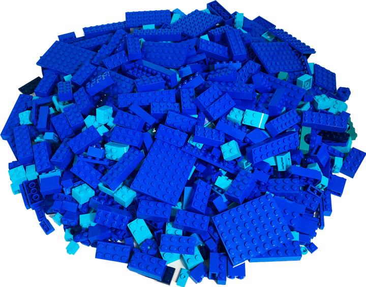 Produktbild LEGO Steine Blau gemischt - 100 Stück - Blue bricks mix - NEU (LEGO Zubehör)
