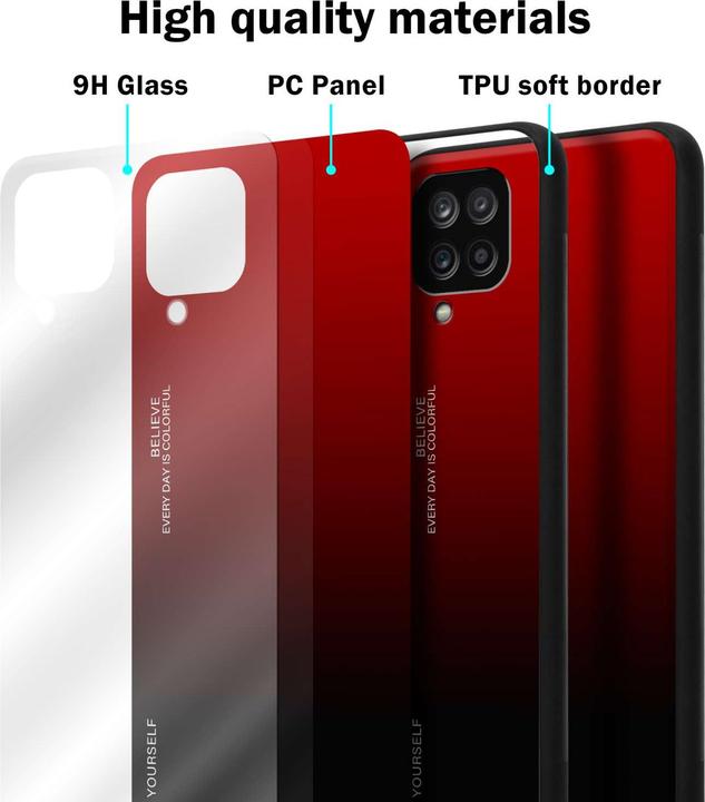 Actual product image Cadorabo Bumper Case for Samsung Galaxy A12 / M12 TPU 2 Farben Glas (Samsung Galaxy A12, Samsung Galaxy M12)