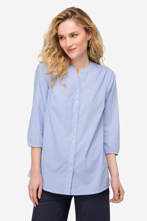 Image du produit Laurasøn Bluse, Streifen, Stehkragen, 3/4-Ärmel (L)