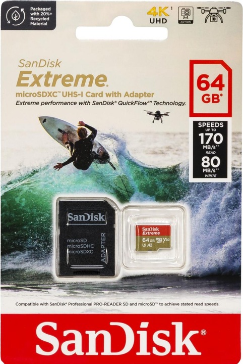Productafbeelding SanDisk Extreme (64 GB, microSDXC, U3, UHS-I)