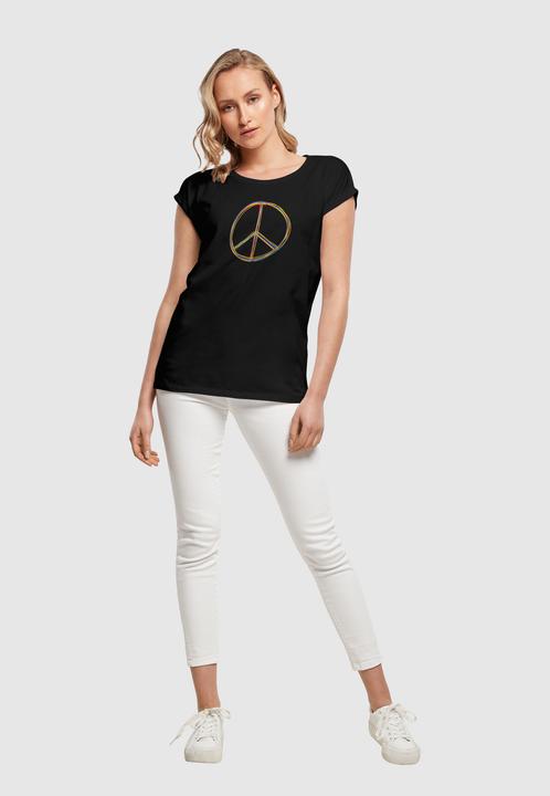 Produktbild Merchcode Peace Multicolor with Ladies Basic T-Shirt - 173337 (XL)