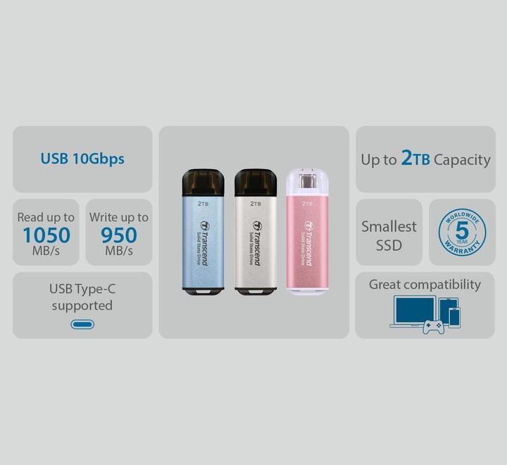 Produktbild Transcend ESD300 (2000 GB, USB-C)