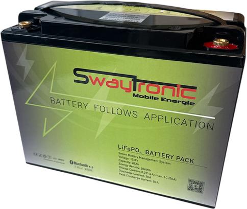 Image du produit Swaytronic Batterie de stockage LiFePO4 12.8V 20Ah (12.80 V, 20 Ah)
