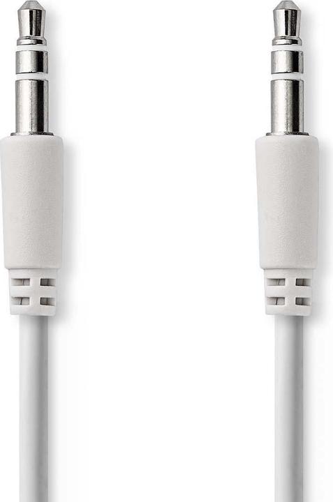 Actual product image Nedis Stereo Audio Cable 3.5 mm Plug 3.5 mm Plug Nickel Plated 1.00 m Round White 1.00 m White (1 m, 3.5mm jack (AUX))