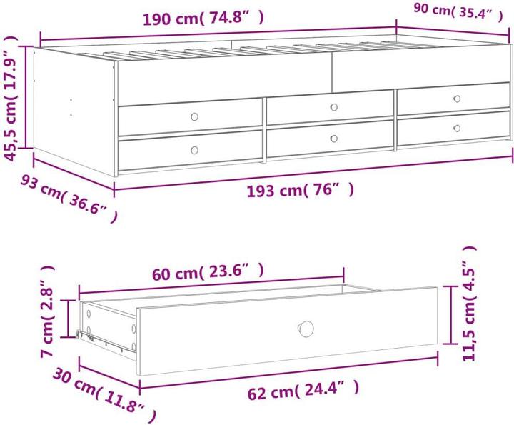 Image du produit vidaXL Tagesbett (90 x 190 cm)