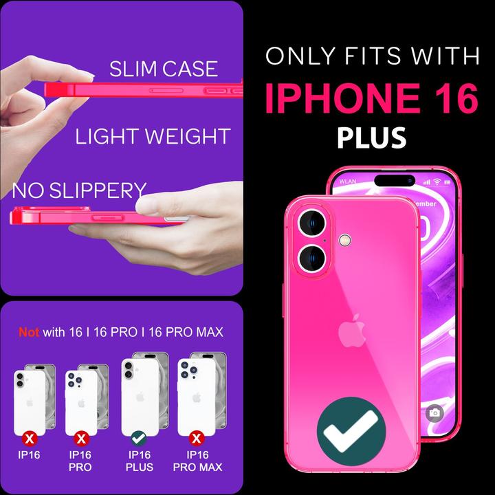 Produktbild Nalia Klar Transparente Neon Silikon Hülle (Apple iPhone 16 Plus)