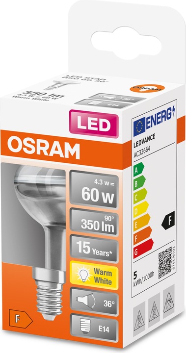 Actual product image Osram Star R50 (E14, 4.30 W, 345 lm, 1 x, F)