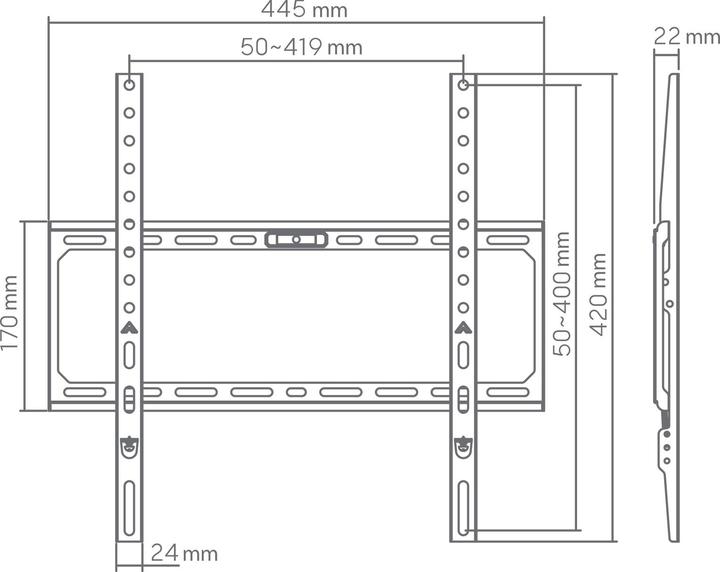 Image du produit Sbox TV bracket BL-3744F (32-75/45kg/400x400) (Mur, 75", 45 kg)