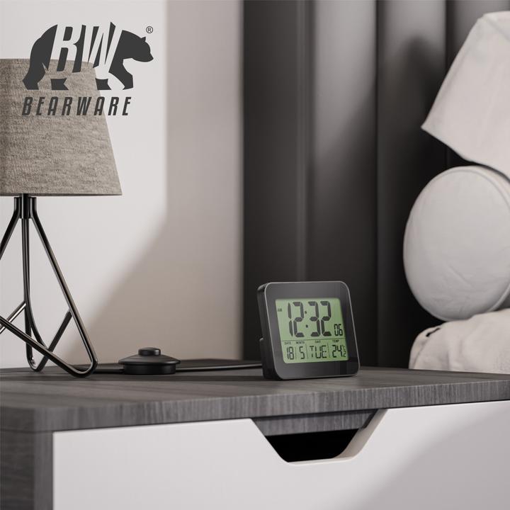 Actual product image Bearware Wecker digital, Reisewecker kompakt mit Temperaturanzeige Schlummerfunktion, Messung Temperatur