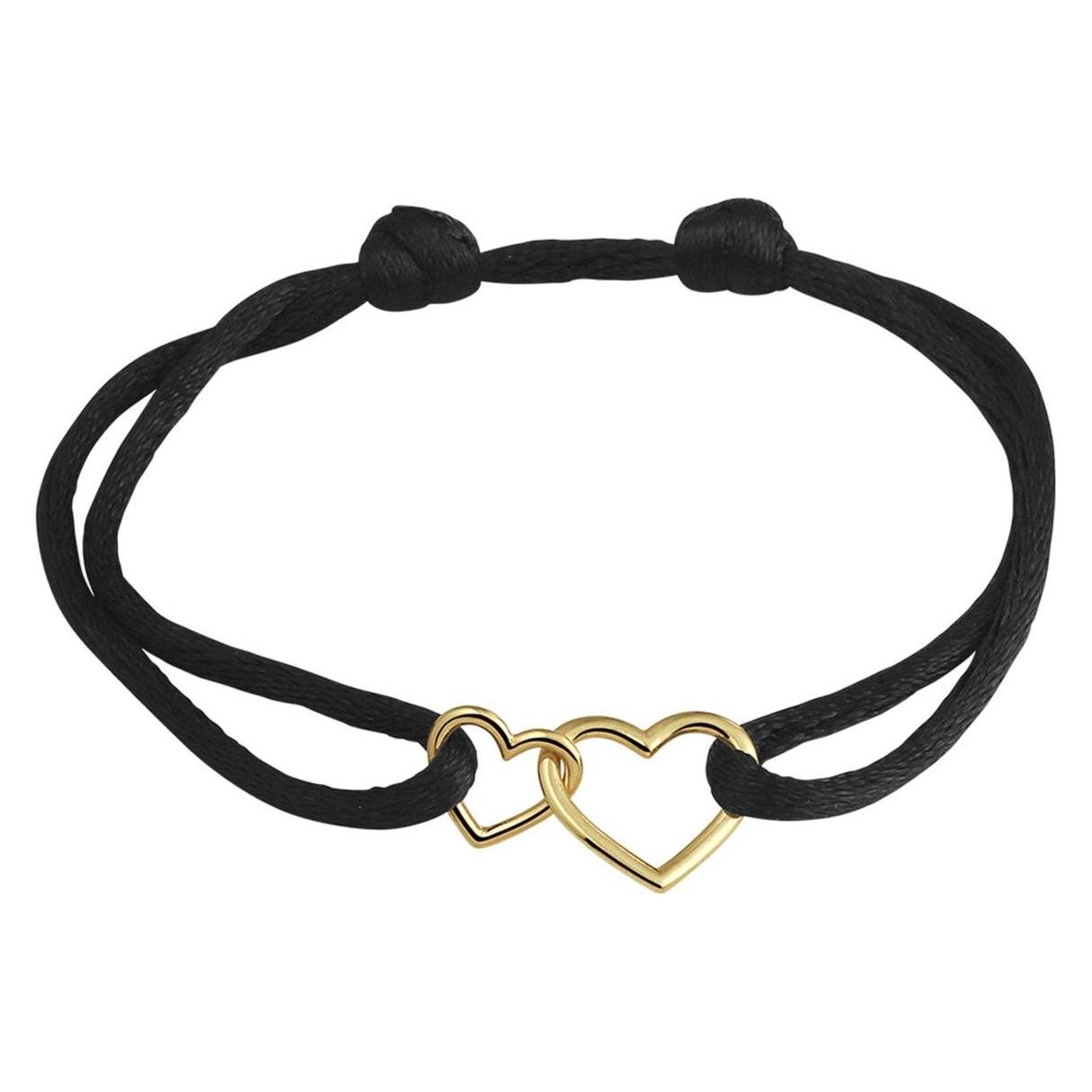 Marie, Armbanden, Marie-Celeste Armband Satijn Herzen, (26 cm, 14 Karaat Geelgoud)
