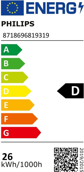 Energie-Label Philips MASTER LEDtube (G5, 26 W, 3900 lm, 1 x, D)