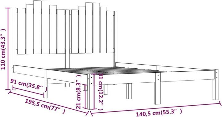 Actual product image vidaXL Bettrahmen (135 x 190 cm)