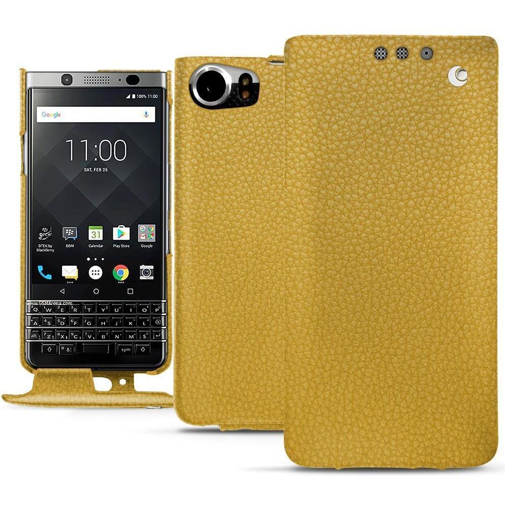 Noreve Lederschutzhülle vertikal (Blackberry KEYone), Smartphone Hülle, Orange