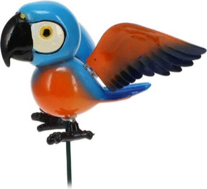 Produktbild ProGarden Dekorative Gartenfigur Metall Vogel 12,5 x 14 x 67 cm Blumentopf