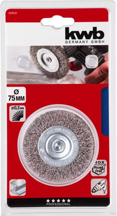 Actual product image kwb Grinding brush V2A 75 Fine (0.20 mm)