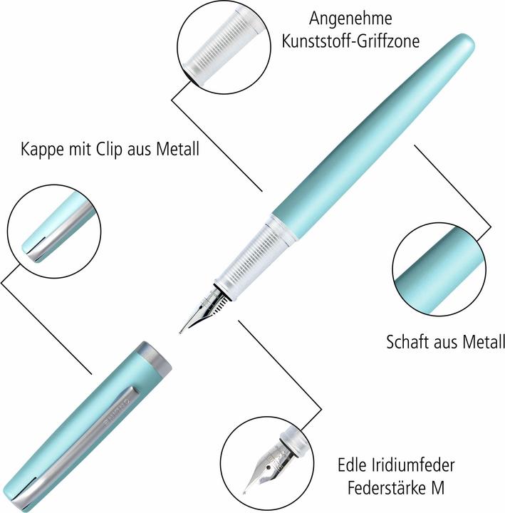 Produktbild Online Füllhalter Eleganza M 34640 satin turquoise (Satin Turquoise, 1x)