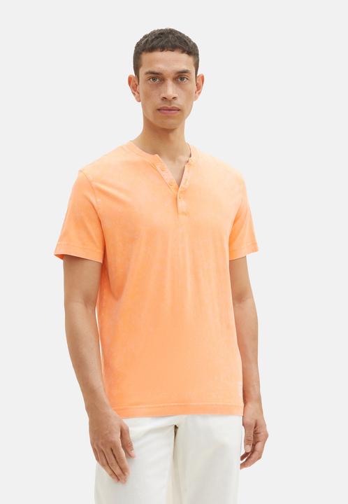 Produktbild Tom Tailor T-Shirt Kurzarmshirt mit Henley-Ausschnitt und ausgewaschener Optik (XL)