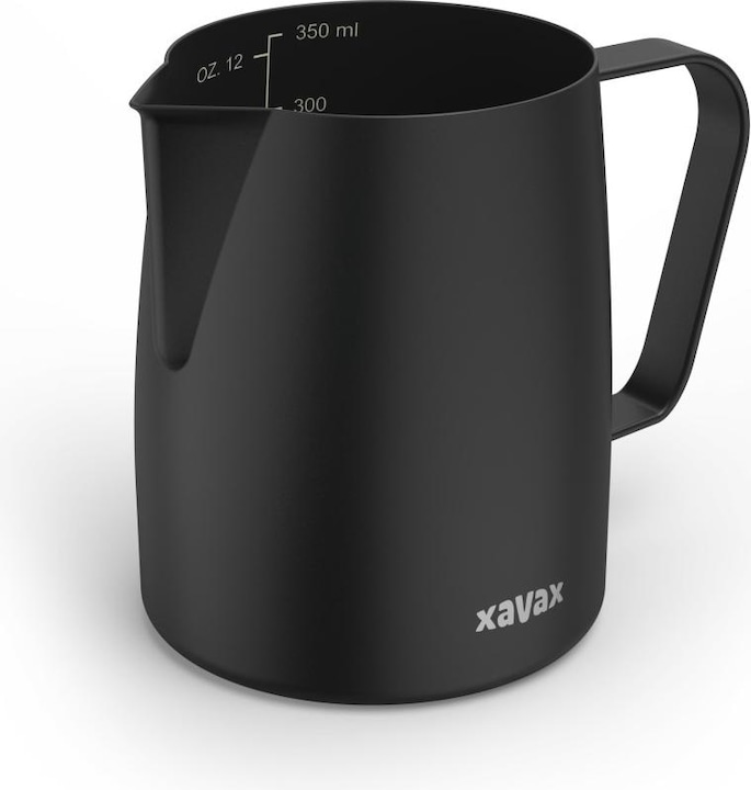 Image du produit Xavax Pot à lait Barista en acier inoxydable, pot à mousse de lait, 350ml, noir mat (0.35 l)