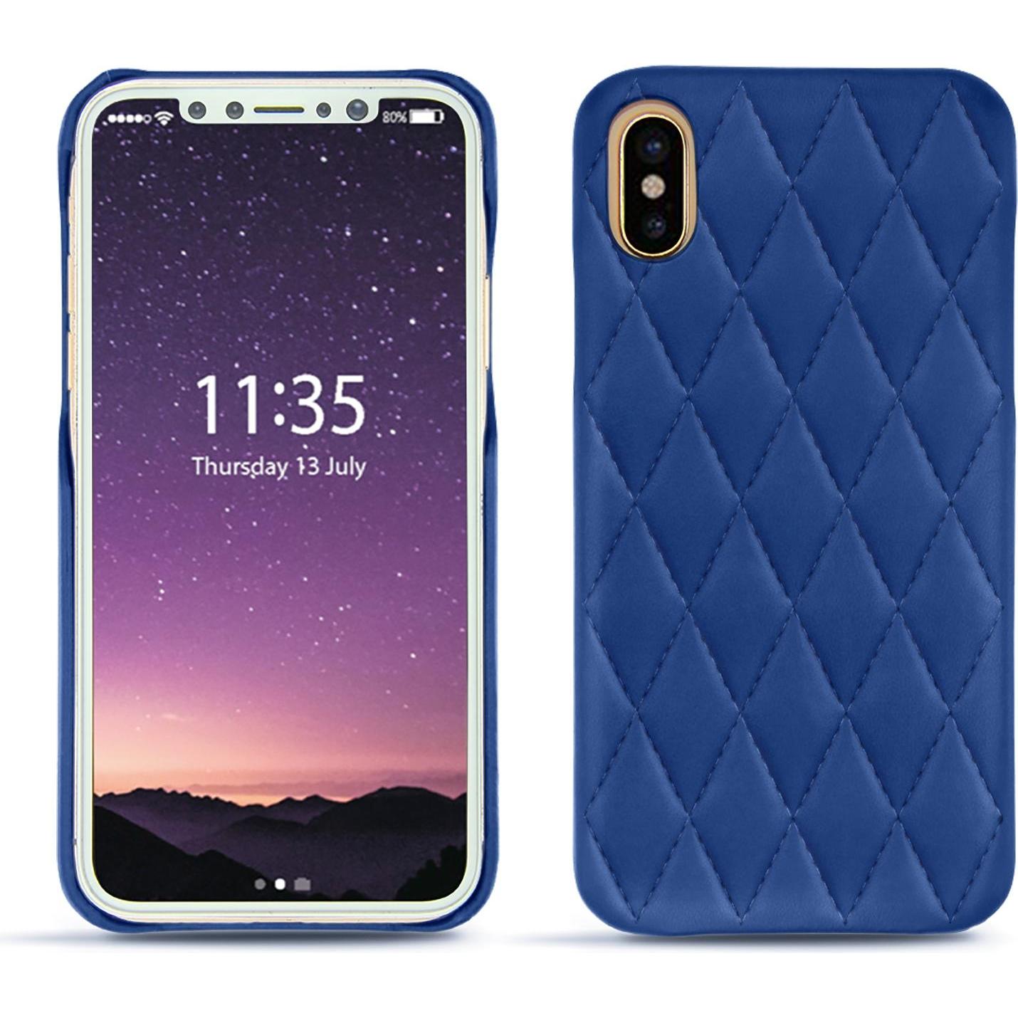 Noreve Lederschutzhülle (Apple iPhone X), Smartphone Hülle, Blau