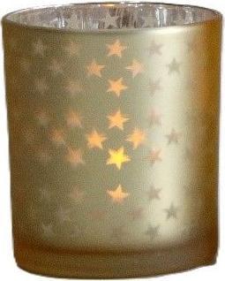 Produktbild MICA Living Windlicht - Sterne gold - ca. 7 x 8 cm