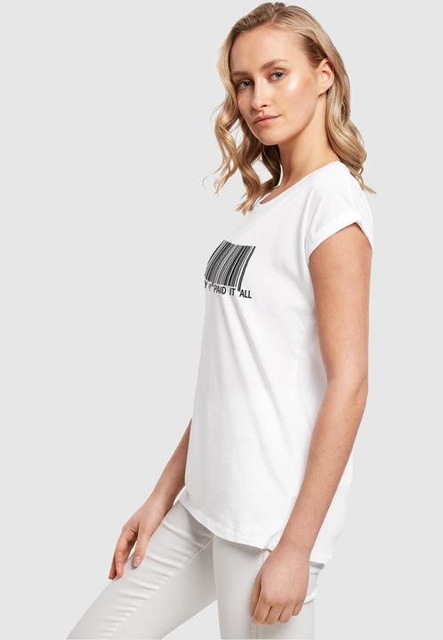 Actual product image Merchcode Ladies Dad Pay Barcode Extended Shoulder Tee - 112361 (XL)
