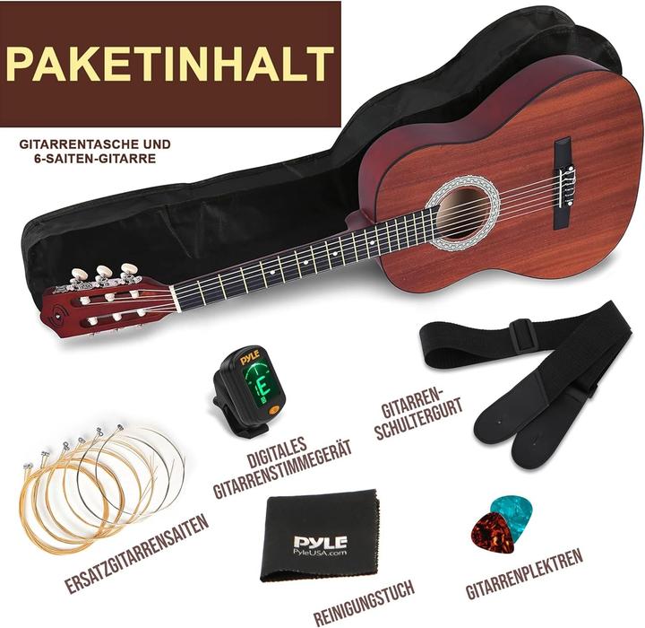 Produktbild Pyle Akustikgitarre (Akustik Gitarre, Kunstholz, Linden-Sperrholz, Okoume, Stahllegierung)