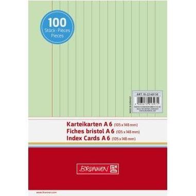 Brunnen, Karteikarten, KARTEIKAR.A6 LIN GRÜN/Pà100 (A6, 180 g/m², 100 x)