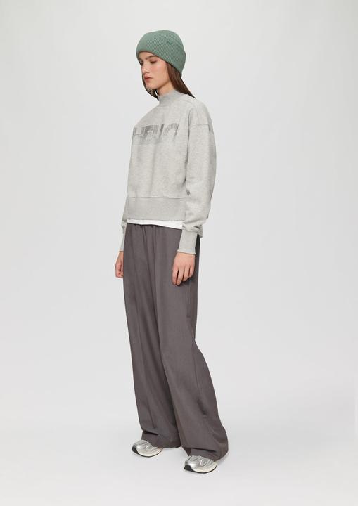 Produktbild S.Oliver Sweatshirt Verkürztes Sweatshirt mit Stehkragen und Strass-Wording (XXL)