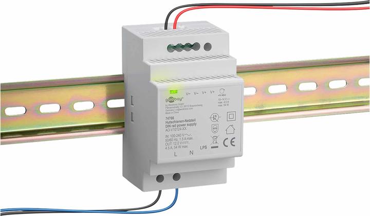 Productafbeelding Goobay Hutschienen-Netzteil DIN-Rail 12 V DC, 4,5 A, 54 W