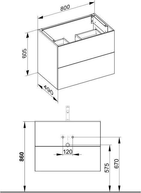Produktbild Keuco Waschtischunterbau X-LINE 800x605x490mm anthrazit