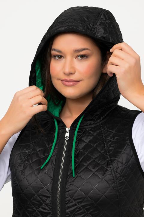 Produktbild Ulla Popken Steppweste, Tunnelzug, Kapuze, 2-Wege-Zipper, ärmellos (46, 48)