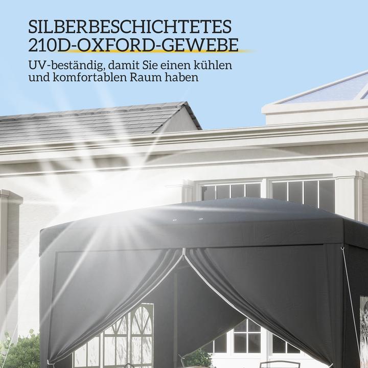 Actual product image Outsunny Pavillon Polyester, Stahl Schwarz (295 cm, 295 cm)