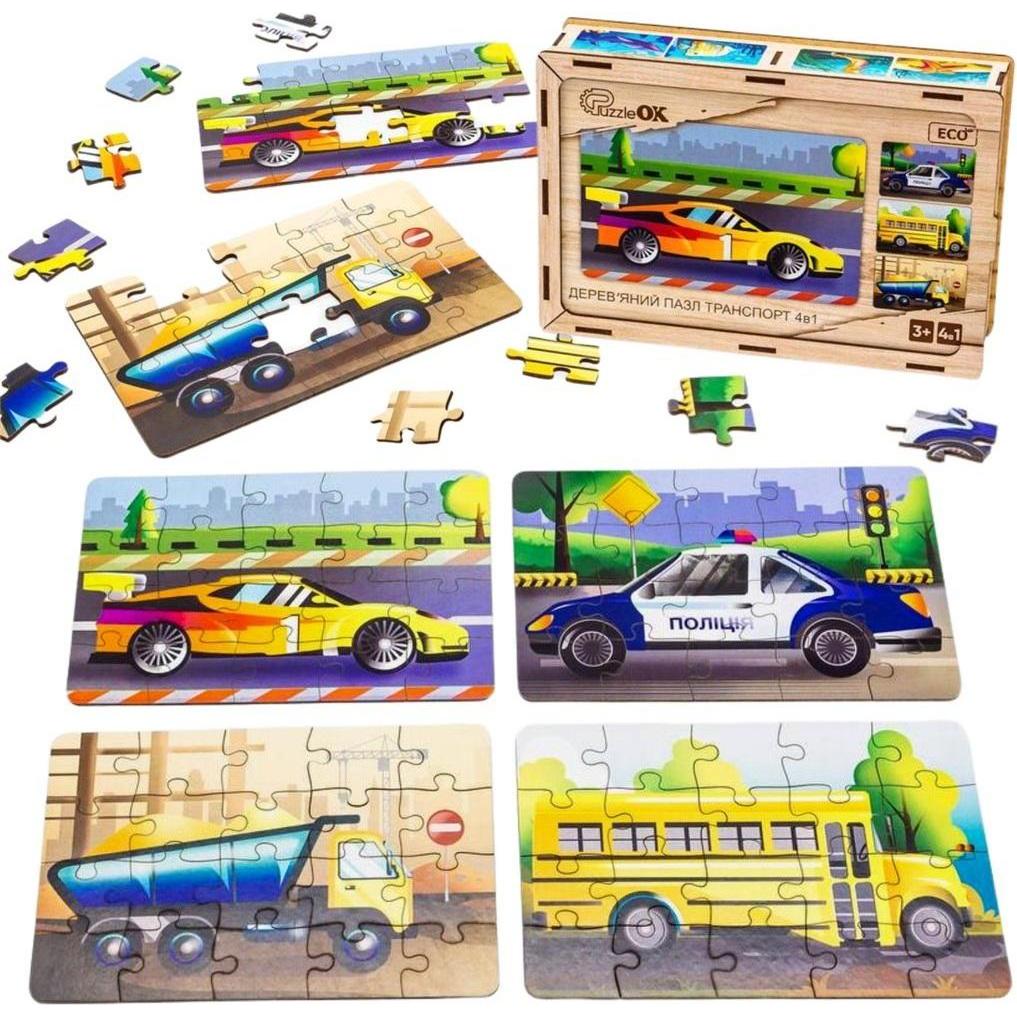 PuzzleOk Holzpuzzle 4in1 Fahrzeuge (47788114)