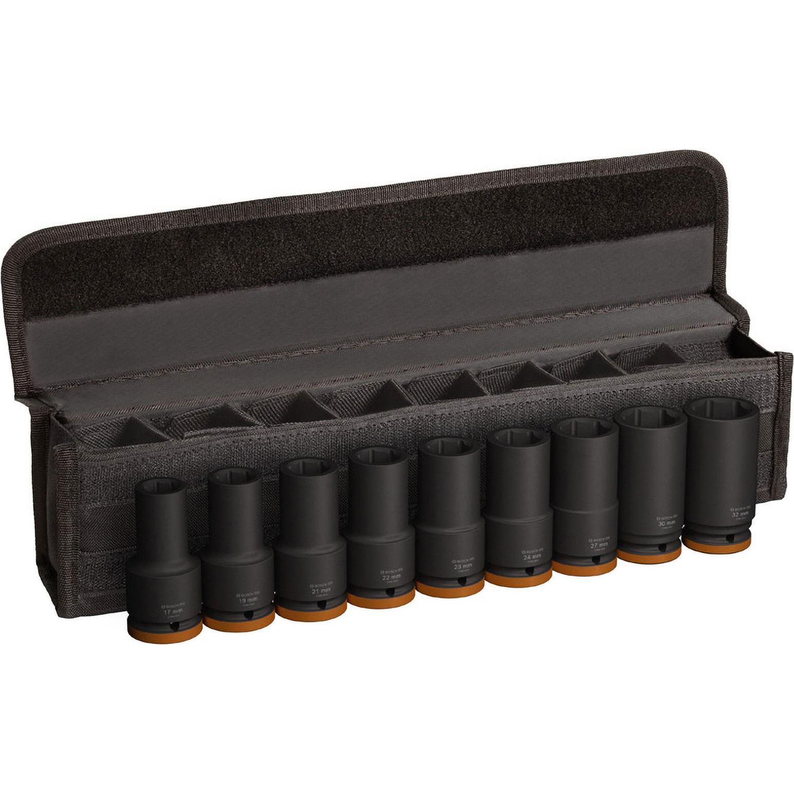 Bosch Professional Zubehör, Steckschlüssel + Stecknuss, PRO Impact (19 mm, 22 mm, 32 mm, 23 mm, 27 mm, 21 mm, 17 mm, 24 ...