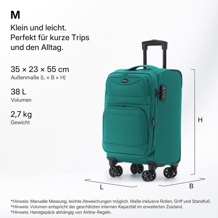 Produktbild Münicase Erweiterbarer Stoffkoffer mit Frontfächern (38 l)