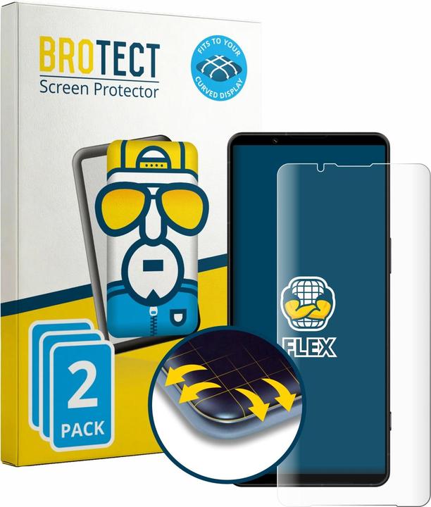 Produktbild BROTECT Fullscreen für Sony Xperia 1 VIII Schutzfolie Displayschutz Folie Klar Transparent (2 Stk., Sony Xperia 1 VII)