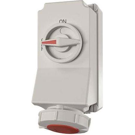 Mennekes MEN 5608AC 32A5P 6H400V Wanddose DUO IP67, Elektronikzubehör + Gehäuse, Rot