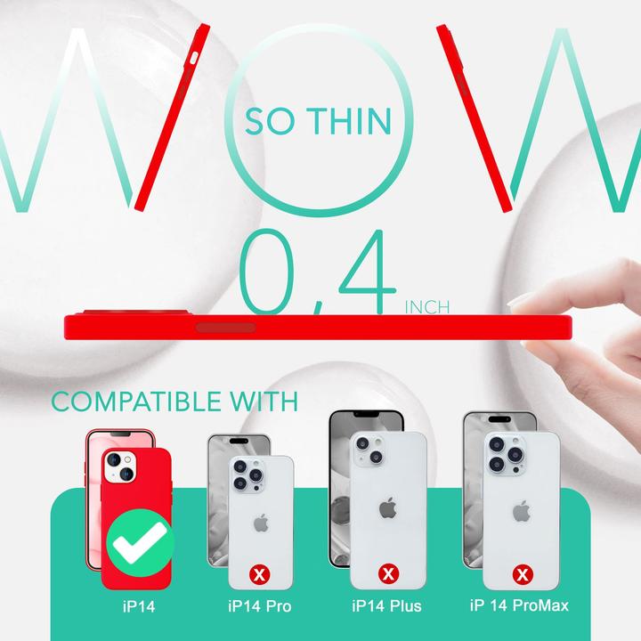 Produktbild Nalia Liquid Silikon Hülle mit MagSafe Funktion & 2x Display Schutzglas (Apple iPhone 14)