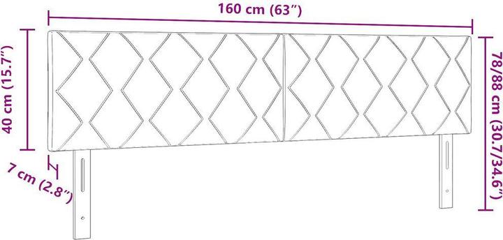 Produktbild VidaXL Kopfteil mit Rautenmuster Dunkelgrün 160 cm Samt